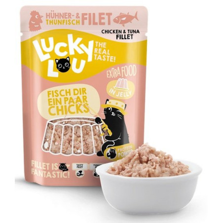 Lucky Lou Extrafood Tuńczyk i kurczak w galaretce saszetka 70g - All4Animals