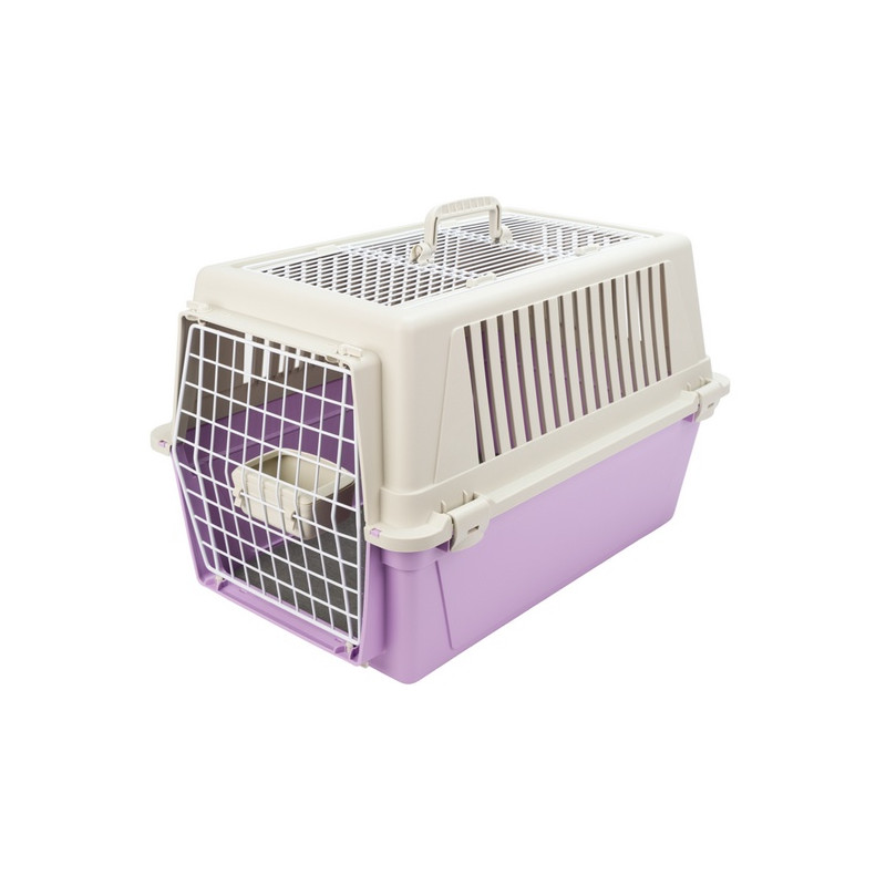 Ferplast Atlas 30 Open - transporter z otwieranym sufitem beżowo-lila - All4Animals
