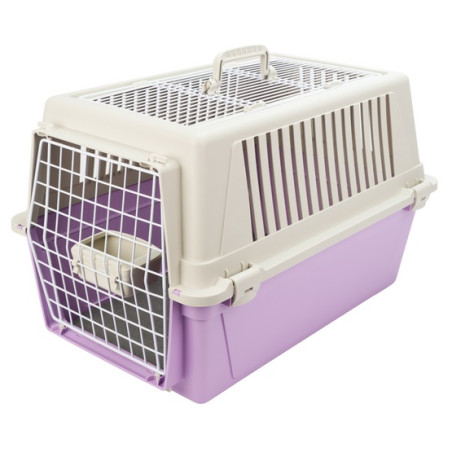 Ferplast Atlas 30 Open - transporter z otwieranym sufitem beżowo-lila - All4Animals