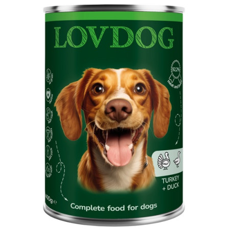Lovdog Turkey & Duck puszka 400g - All4Animals