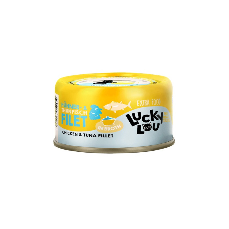Lucky Lou Extrafood Kurczak i tuńczyk w bulionie puszka 70g - All4Animals