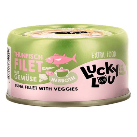 Lucky Lou Extrafood Tuńczyk i warzywa w bulionie puszka 70g - All4Animals