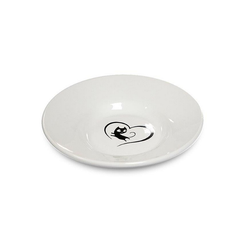 Yarro/Moderna Miska ceramiczna dla kota z serduszkiem biała - All4Animals