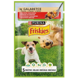 Friskies Dog Adult Wołowina i marchewka w galaretce saszetka 85g - All4Animals