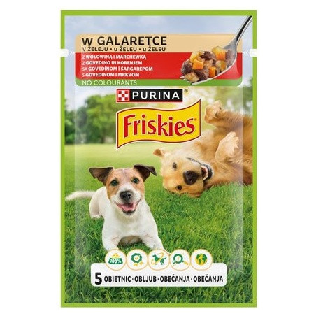 Friskies Dog Adult Wołowina i marchewka w galaretce saszetka 85g - All4Animals