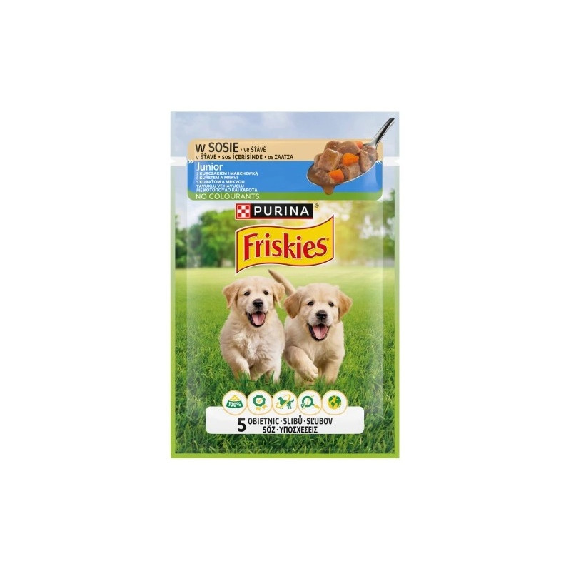 Friskies Dog Junior Kurczak i marchewka w sosie saszetka 85g - All4Animals