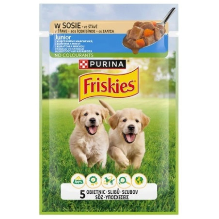 Friskies Dog Junior Kurczak i marchewka w sosie saszetka 85g - All4Animals