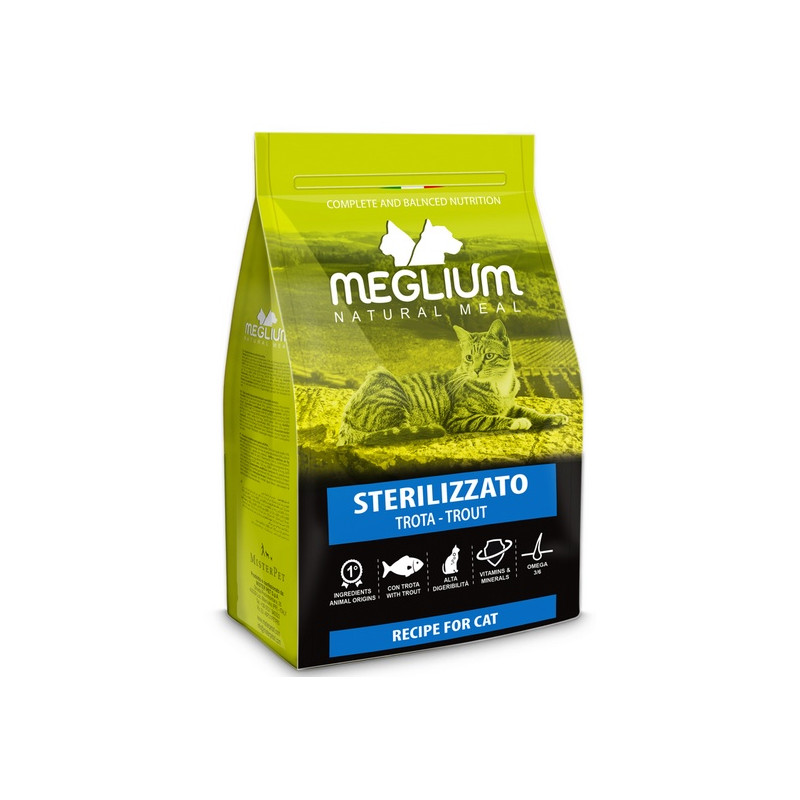 Meglium Cat Adult Neutered Trout 10kg - All4Animals