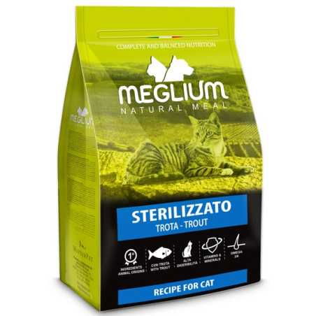 Meglium Cat Adult Neutered Trout 10kg - All4Animals