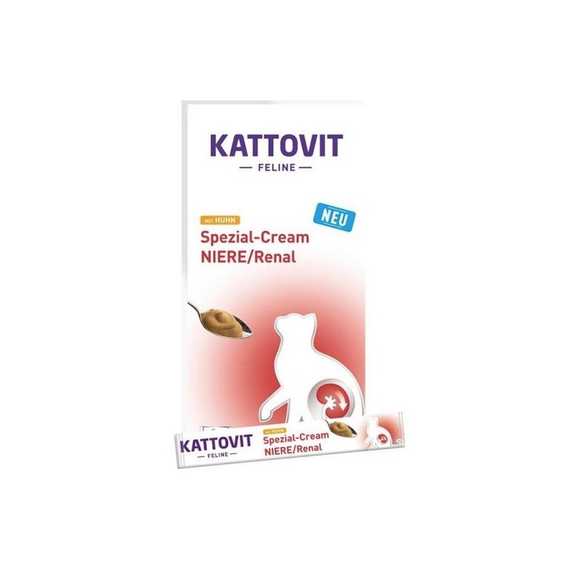Kattovit Feline Pasta Renal Cream 90g (6x15g) - All4Animals Kattovit Feline Pasta Renal Cream 90g (6x15g) - All4Animals