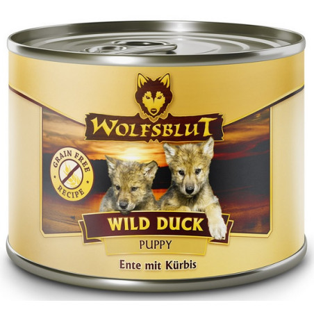 Wolfsblut Dog Wild Duck Puppy - kaczka i bataty puszka 200g - All4Animals