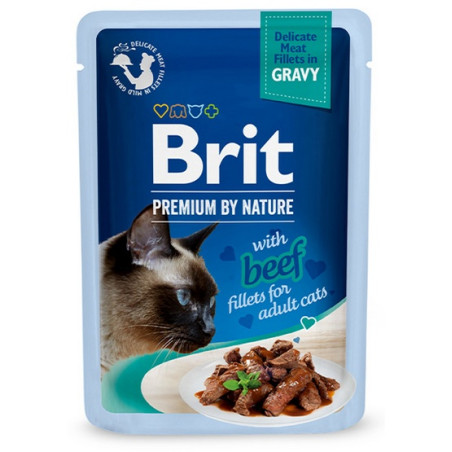 Brit Premium Cat Fillets with Beef sos saszetka 85g - All4Animals