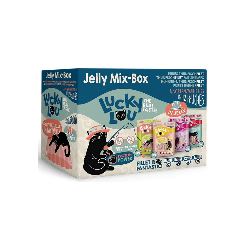 Lucky Lou Extrafood Jelly-Mix-Box Multipack w galaretce saszetki 12x70g - All4Animals
