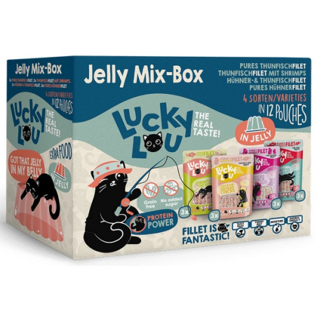 Lucky Lou Extrafood Jelly-Mix-Box Multipack w galaretce saszetki 12x70g - All4Animals