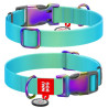Collar WauDog Recycled Obroża nylonowa z QR-paszportem, gradient M 20mm x 28-40cm niebieski - All4Animals