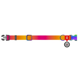 Collar WauDog Recycled Obroża nylonowa z QR-paszportem, gradient L 25mm/33-49cm pomarańczowy - All4Animals