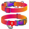 Collar WauDog Recycled Obroża nylonowa z QR-paszportem, gradient M 20mm x 28-40cm pomarańczowy - All4Animals