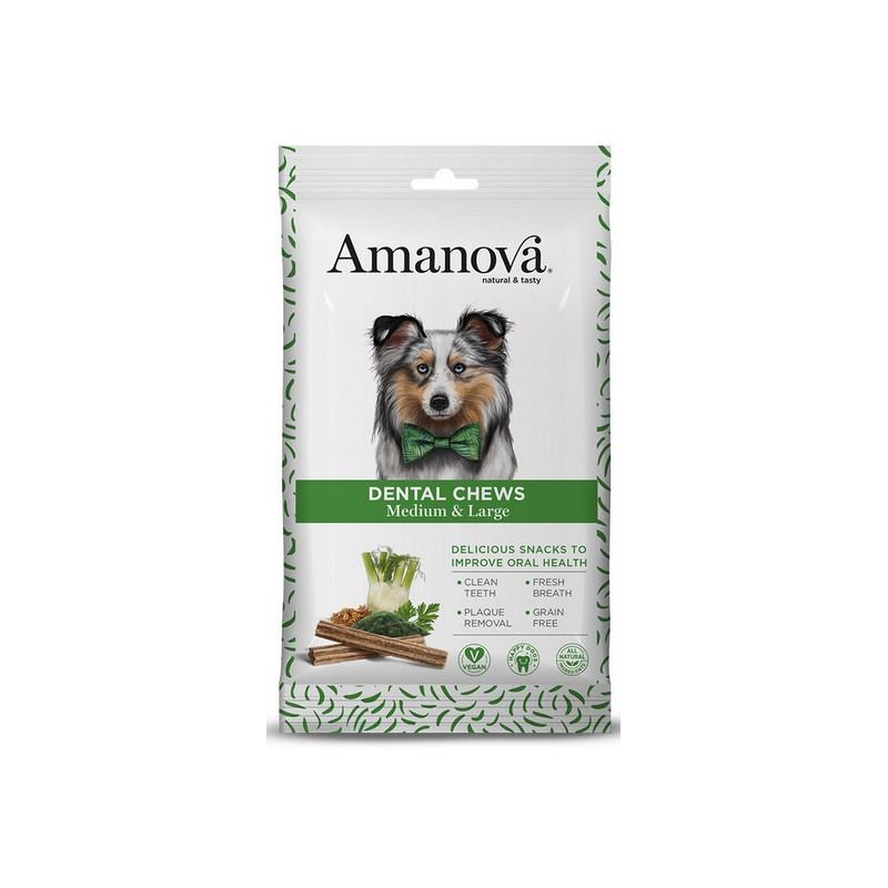 Amanova Dog Dental Chews Medium & Large 180g - All4Animals