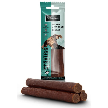 Chewies Hundezigarren Straub & Beeren - struś & owoce 75g - All4Animals