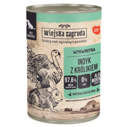 Wiejska Zagroda Indyk z królikiem puszka 400g - All4Animals