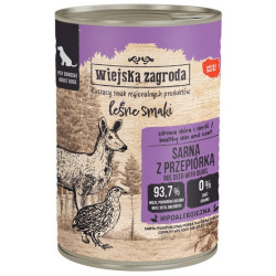 Wiejska Zagroda Leśne Smaki Sarna z przepiórką puszka 400g - All4Animals