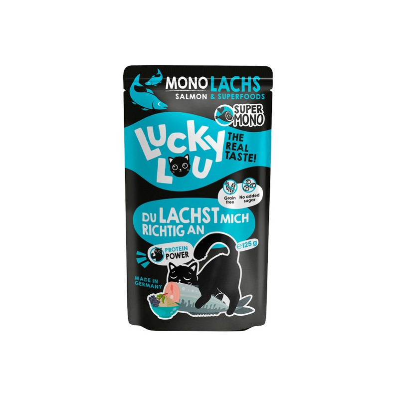 Lucky Lou SuperMono Łosoś saszetka 125g - All4Animals