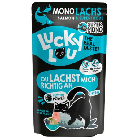 Lucky Lou SuperMono Łosoś saszetka 125g - All4Animals