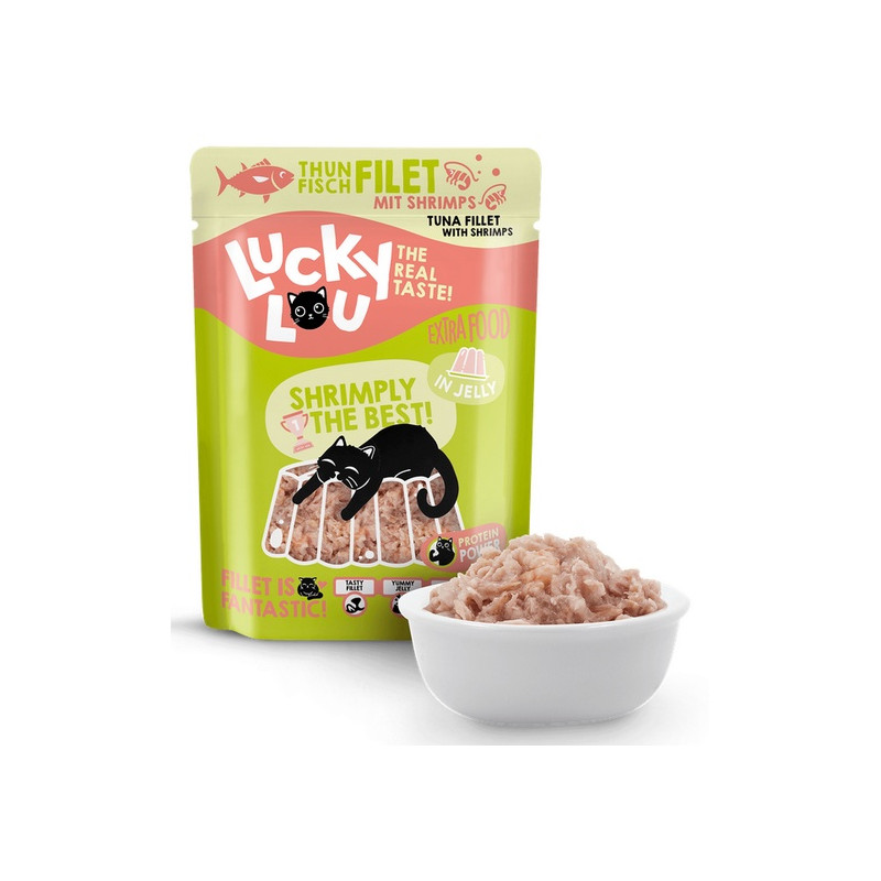 Lucky Lou Extrafood Tuńczyk i krewetki w galaretce saszetka 70g - All4Animals
