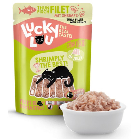 Lucky Lou Extrafood Tuńczyk i krewetki w galaretce saszetka 70g - All4Animals