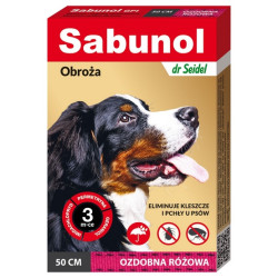 Sabunol GPI Obroża przeciw pchłom dla psa ozdobna różowa 50cm - All4Animals
