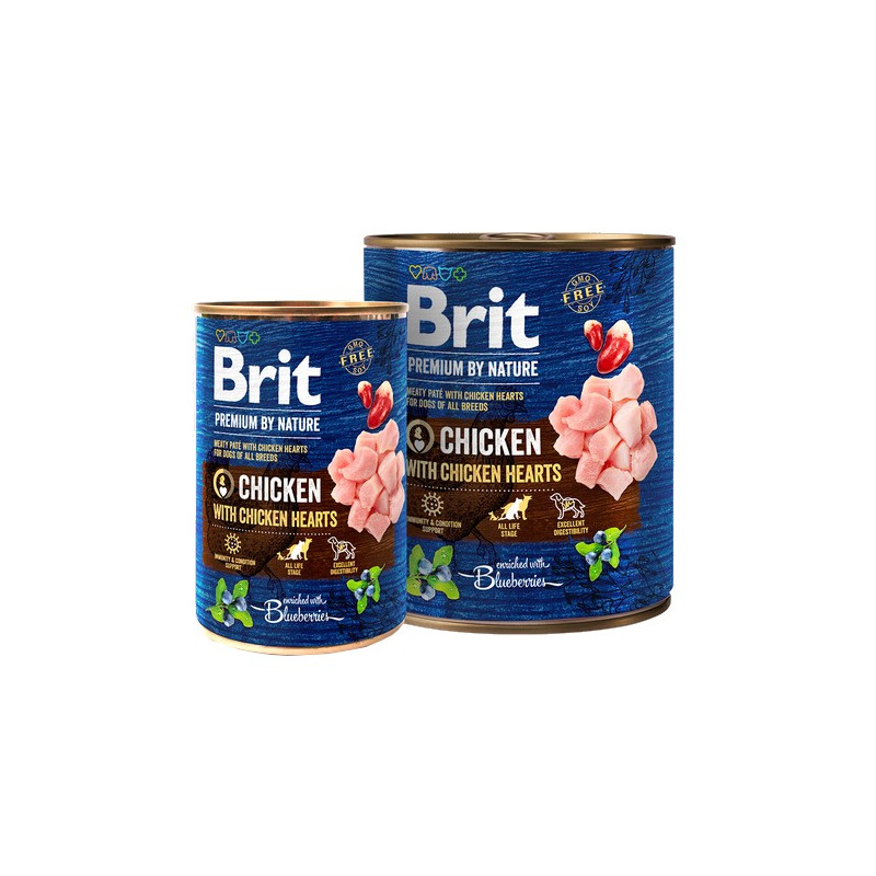 Brit Premium By Nature Chicken & Hearts puszka 400g - All4Animals