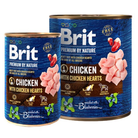 Brit Premium By Nature Chicken & Hearts puszka 400g - All4Animals