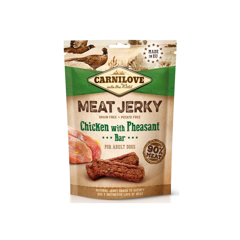 Carnilove Dog Jerky Chicken with Pheasant Bar - kurczak i bażant 100g - All4Animals