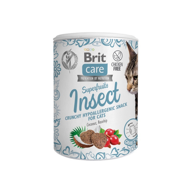 Brit Care Cat Snack Superfruits Insect 100g - All4Animals Brit Care Cat Snack Superfruits Insect 100g - All4Animals