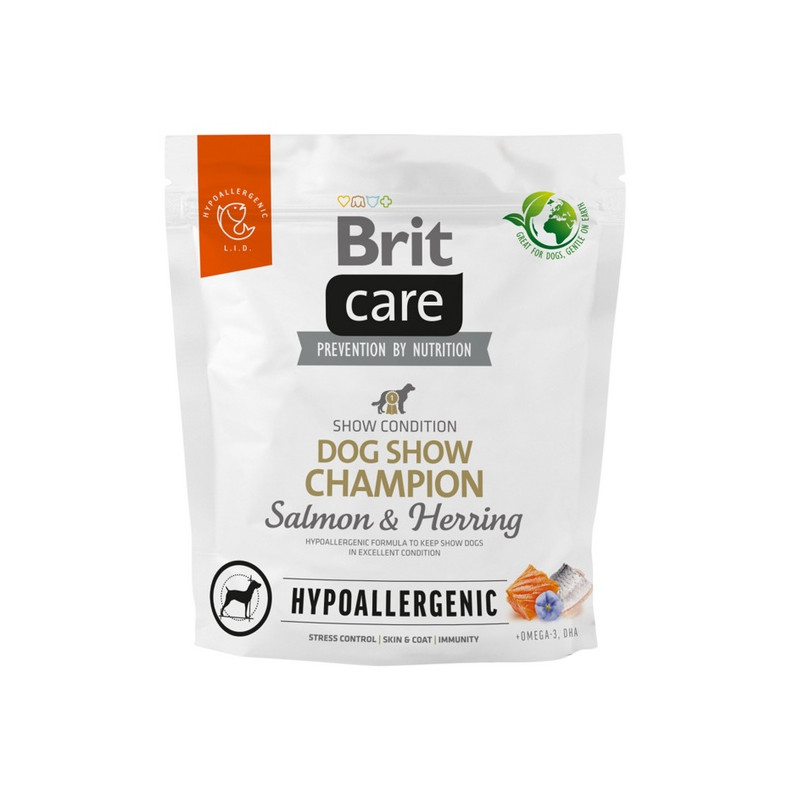 Brit Care Hypoallergenic Dog Show Champion Salmon & Herring 1kg - All4Animals