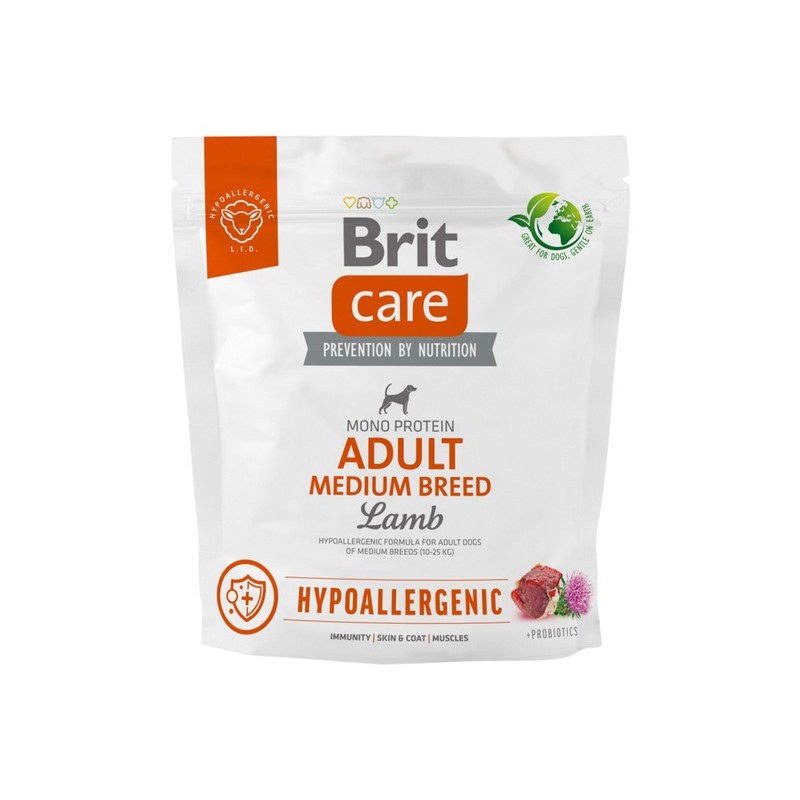 Brit Care Hypoallergenic Adult Medium Lamb 1kg - All4Animals