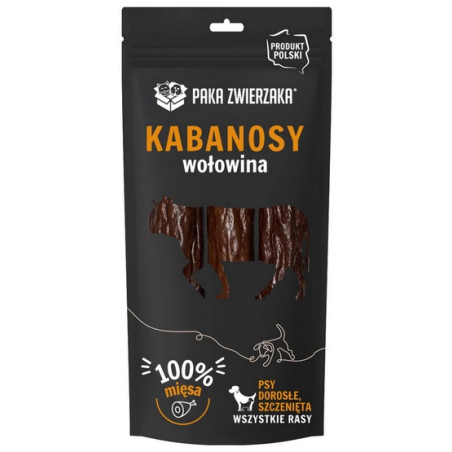 Paka Zwierzaka Kabanosy Wołowina 3szt 80g - All4Animals