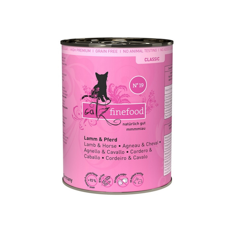 Catz Finefood Classic N.19 Jagnięcina i Konina puszka 400g - All4Animals