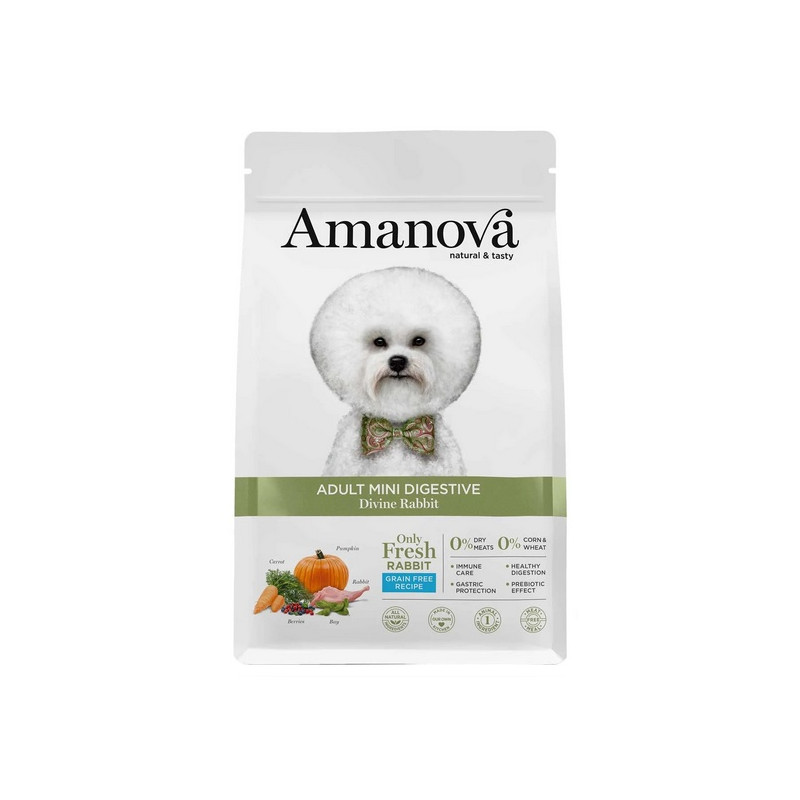 Amanova Dog Adult Mini Digestive Divine Rabbit - królik 2kg - All4Animals