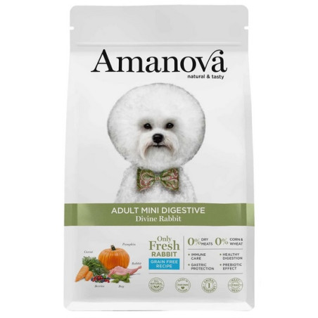 Amanova Dog Adult Mini Digestive Divine Rabbit - królik 2kg - All4Animals