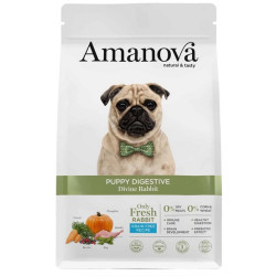 Amanova Dog Puppy Digestive Divine Rabbit - królik 2kg - All4Animals