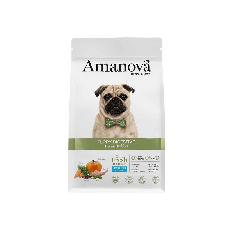 Amanova Dog Puppy Digestive Divine Rabbit - królik 2kg - All4Animals