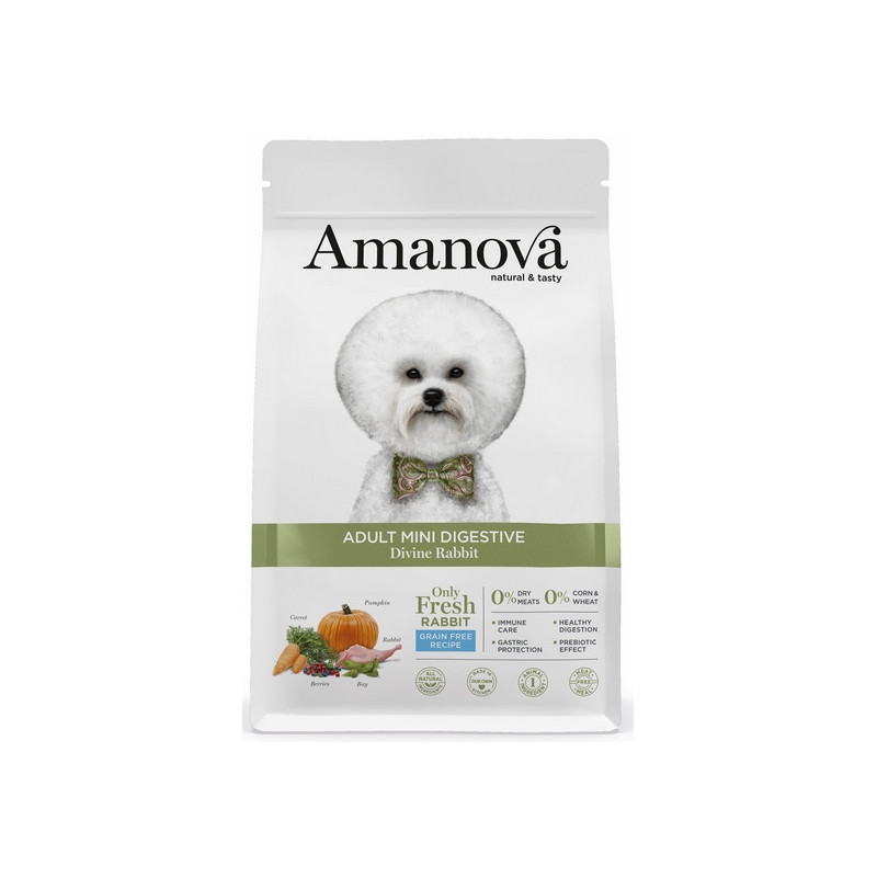 Amanova Dog Adult Mini Digestive Divine Rabbit - królik 800g - All4Animals