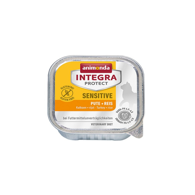 Animonda Integra Protect Sensitive dla kota - z indykiem i ryżem tacka 100g - All4Animals