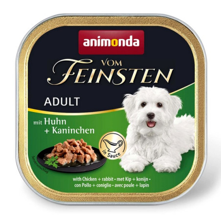 Animonda vom Feinsten Dog Adult Kurczak i Królik w sosie tacka 150g - All4Animals