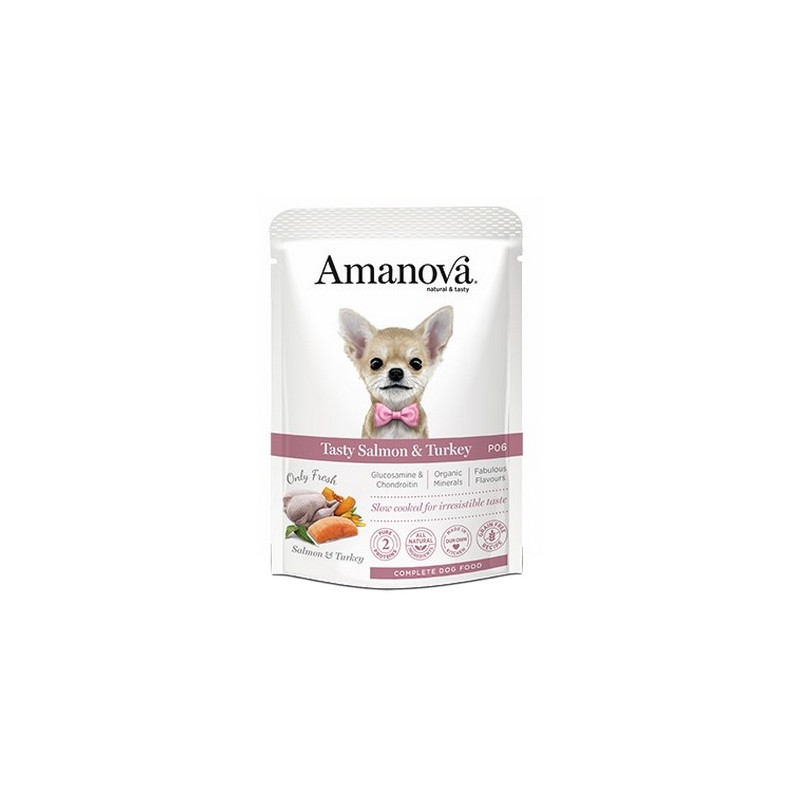 Amanova Dog Adult Tasty Salmon & Turkey - łosoś i indyk saszetka 300g - All4Animals