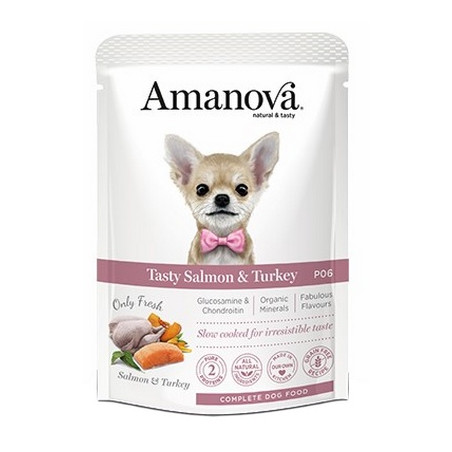 Amanova Dog Adult Tasty Salmon & Turkey - łosoś i indyk saszetka 300g - All4Animals