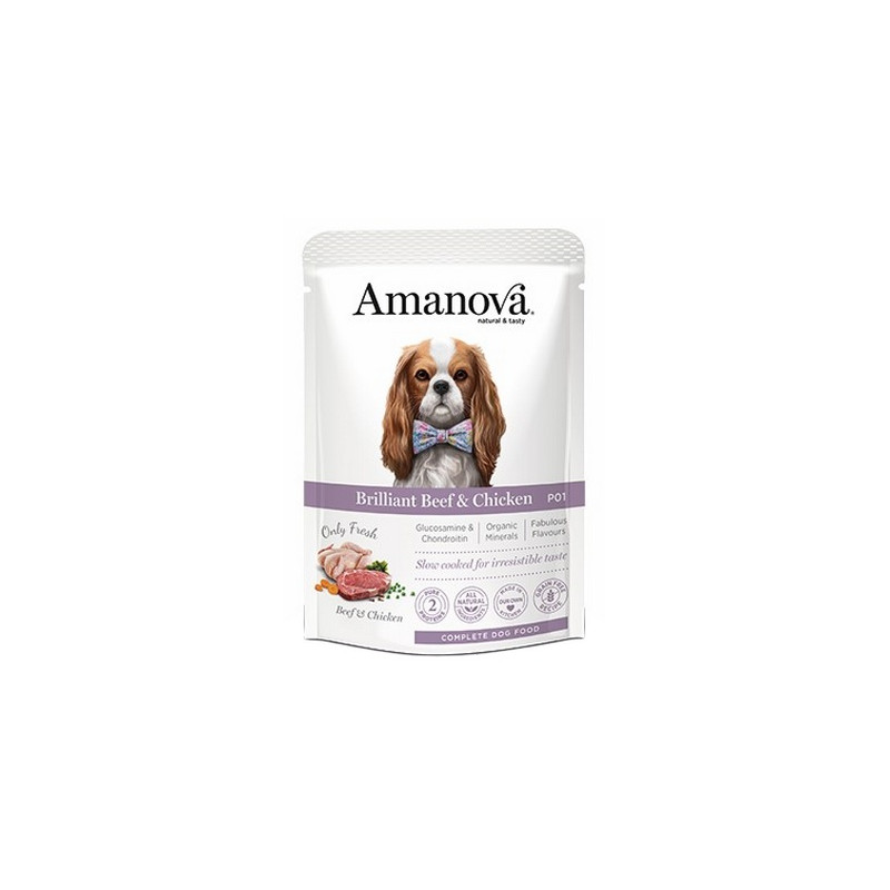 Amanova Dog Adult Brilliant Beef & Chicken - wołowina i kurczak saszetka 300g - All4Animals
