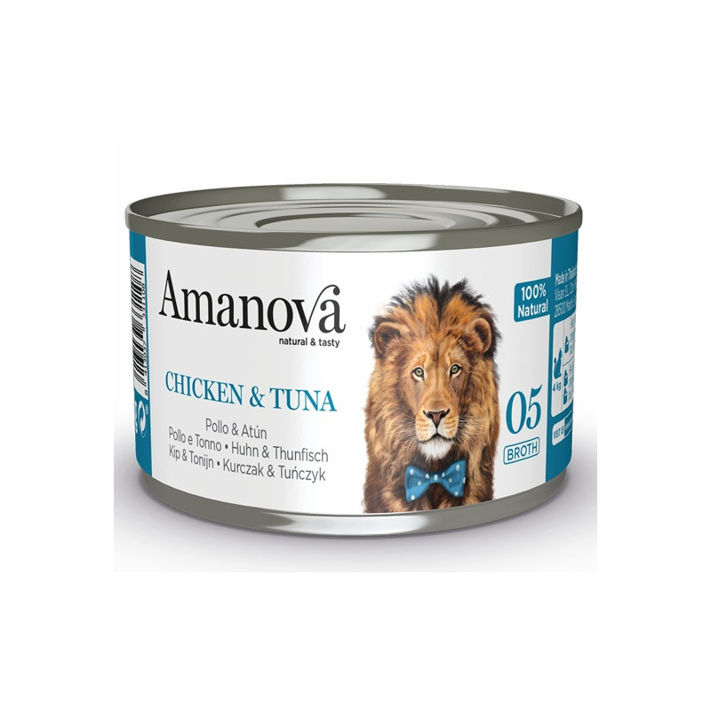 Amanova Cat Chicken & Tuna - kurczak i tuńczyk w bulionie puszka 70g - All4Animals
