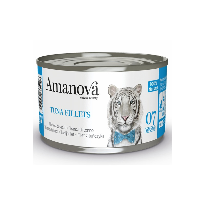 Amanova Cat Tuna Fillets - tuńczyk w bulionie puszka 70g - All4Animals